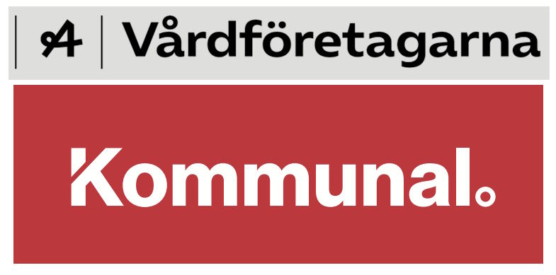 logotyper för Kommunal och Vårdföretagarna