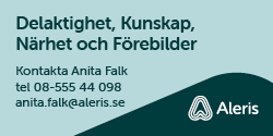 annons Aleris - Delaktighet, Kunskap, Närhet och Förebilder. Kontakta Anita Falk tel 08-555 44 098 anita.falk@aleris.se