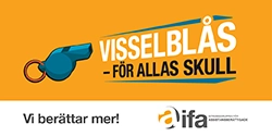 annons Intressegruppen för Assistansberättigade, IfA  - Visselblås - För allas Skull. Vi berättar mer! Intressegruppen för Assistansberättigade, IfA