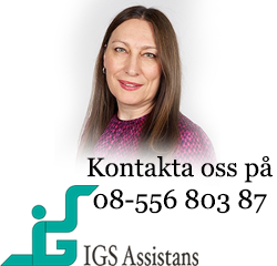 annons IGS Assistans - Kontakta oss på 08-556 803 87