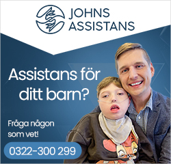 Johns Assistans annons Assistans för ditt barn, fråga någon som vet! 0322-300 299