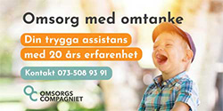 annons Omsorgs Compagniet - Omsorg med omtanke. Din trygga assistans med 20 års erfarenhet. Kontakt 073-508 93 91